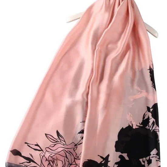 Luscious Rose Print Silk Scarf